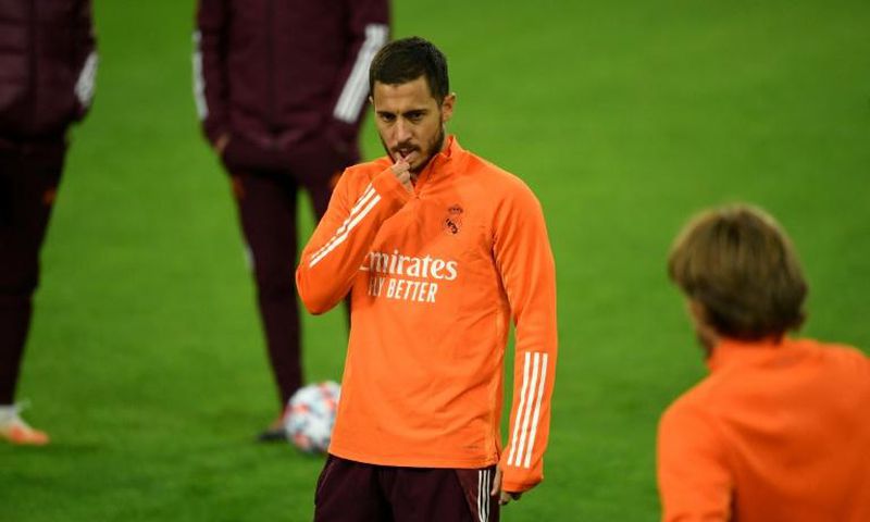Danger man: Eden Hazard trained with the rest of the Real Madrid squad in Moenchengladbach on Monday