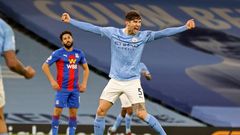 Manchester City defender John Stones scored twice against Crystal Palace
