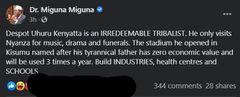 Miguna Miguna's post
