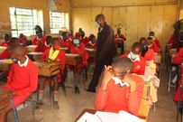 Pupils at the Freehold Primary School in Nakuru County as in-person learning resumed on January 4, 2021