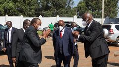 Uhuru arrives at Gusii Stadium for Simeon Nyachae's funeral