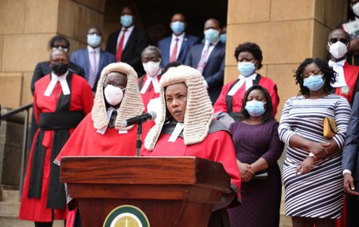 Special court proceedings held as Chief Justice David Maraga retires on January 11, 2021. Justice Philomena Mwilu takes over CJ office on acting capacity