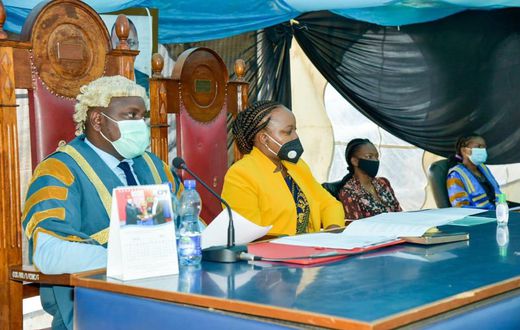 Kirinyaga Speaker Anthony Waweru with Governor Anne Waiguru during BBI debate