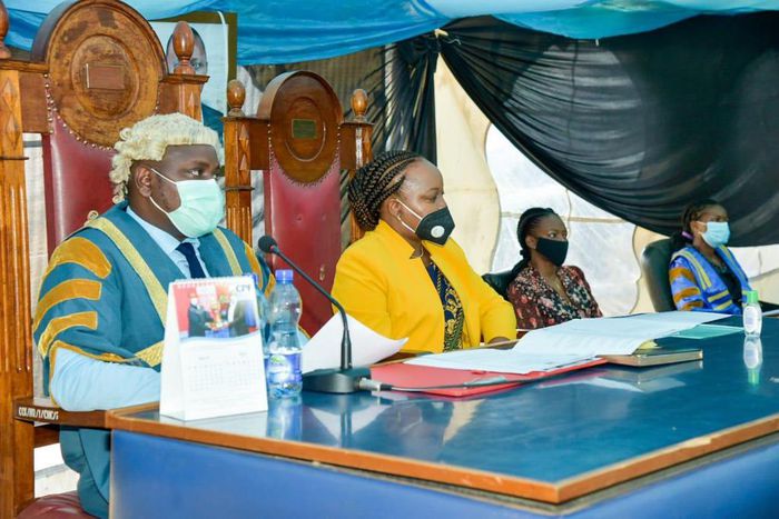 Kirinyaga Speaker Anthony Waweru with Governor Anne Waiguru during BBI debate