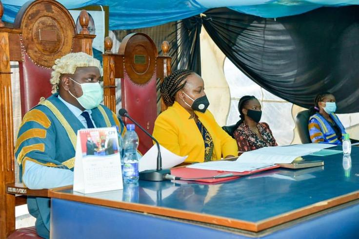 Kirinyaga Speaker Anthony Waweru with Governor Anne Waiguru during BBI debate