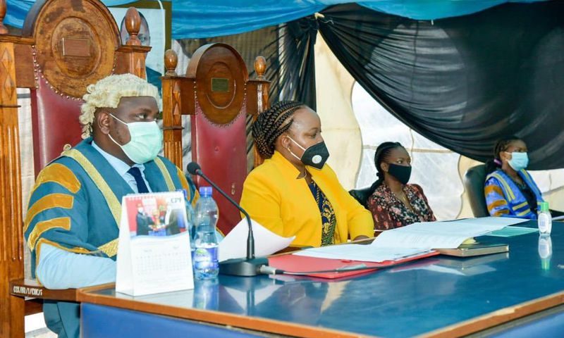 Kirinyaga Speaker Anthony Waweru with Governor Anne Waiguru during BBI debate