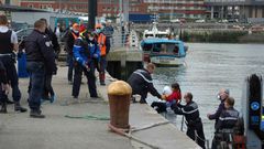 Britain's Conservative Party government has looked to increase pressure on France to prevent migrants coming into UK waters, such as these migrants being assisted by French gendarmes and police in Calais in May 2020 after a failed crossing attempt