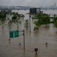 The Han river burst its banks in some places, causing flooding in South Korea