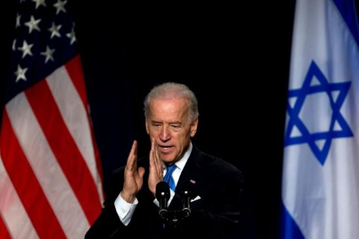 Joe Biden giving a speech in Tel Aviv in 2010