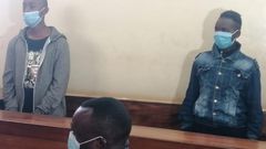 Lawrence Simon Warunge Njoroge with girlfriend Sarah Muthoni when they appeared in court on January 11, 2021