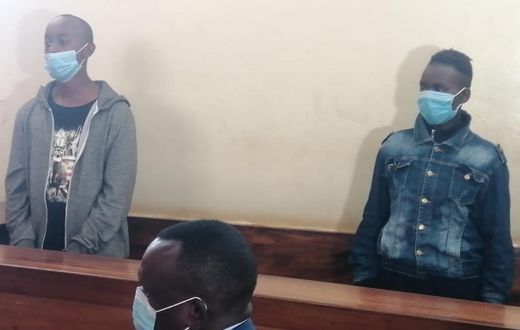 Lawrence Simon Warunge Njoroge with girlfriend Sarah Muthoni when they appeared in court on January 11, 2021