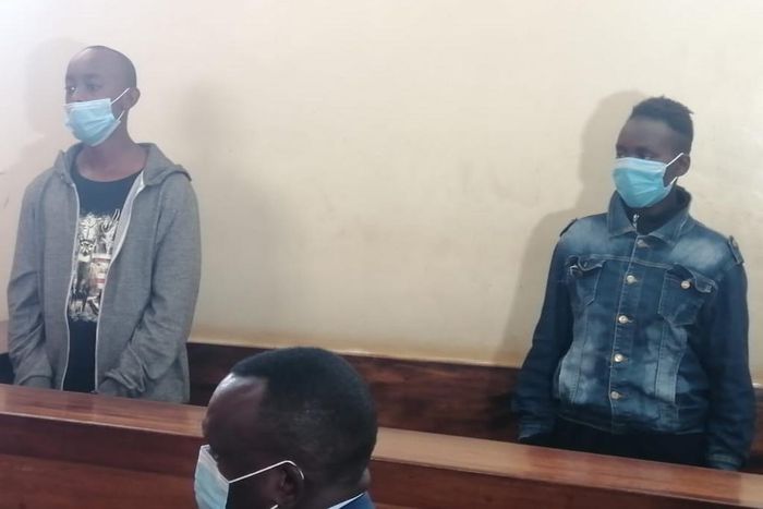 Lawrence Simon Warunge Njoroge with girlfriend Sarah Muthoni when they appeared in court on January 11, 2021