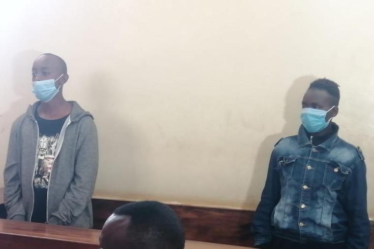 Lawrence Simon Warunge Njoroge with girlfriend Sarah Muthoni when they appeared in court on January 11, 2021