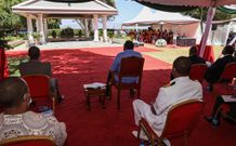 President Uhuru Kenyatta arrives in Kabarak for former President Mzee Daniel Moi's remembrance service