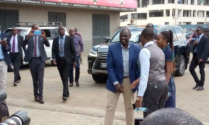 Deputy President William Ruto rushes to Jubilee HQ minutes  minutes after Raphael Tuju's surprise announcement on Msambweni by-election