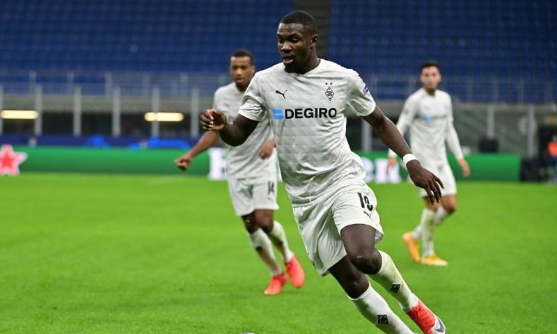 Moenchengladbach's French forward Marcus Thuram has won penalties in his last four matches
