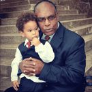 Nazizi's dad, Firoz Hirji, together wiith her son Tafari