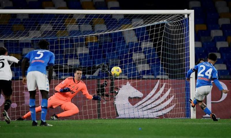 Insigne's (R) winning penalty against Juventus was his 100th Napoli goal