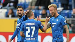 Hoffenheim defender Kevin Vogt (R) is the German club's eighth case of the coronavirus after a cluster outbreak