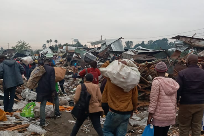 Demolitions at Gikomba market in Nairobi