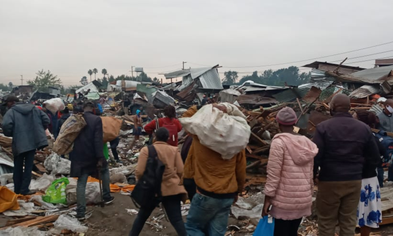 Demolitions at Gikomba market in Nairobi