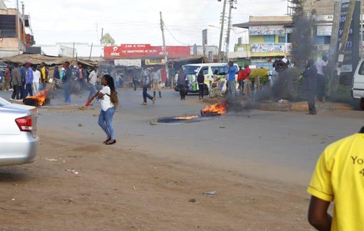Scenes at Kenol, Murang'a county where 2 people were killed during chaos associated with Kiharu MP Ndindi Nyoro and Kihara MP Alice Wahome