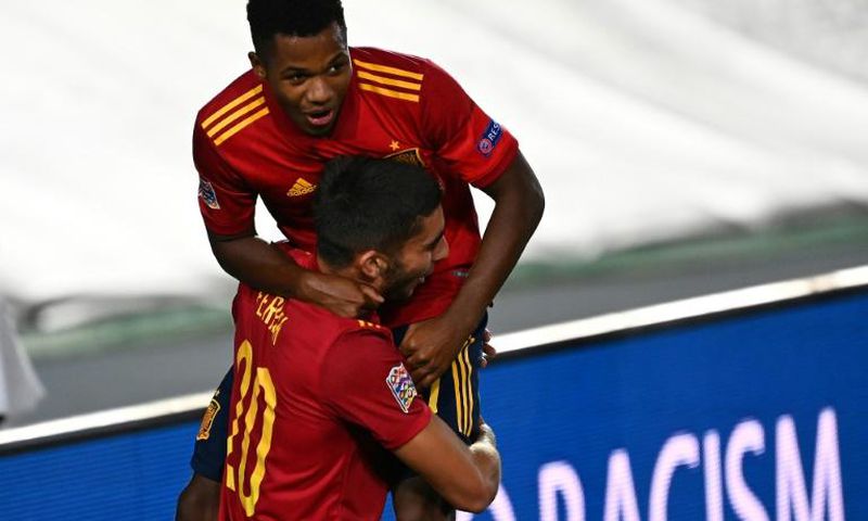 Ansu Fati and Ferran Torres both scored as Spain thumped Ukraine 4-0 in the UEFA Nations League
