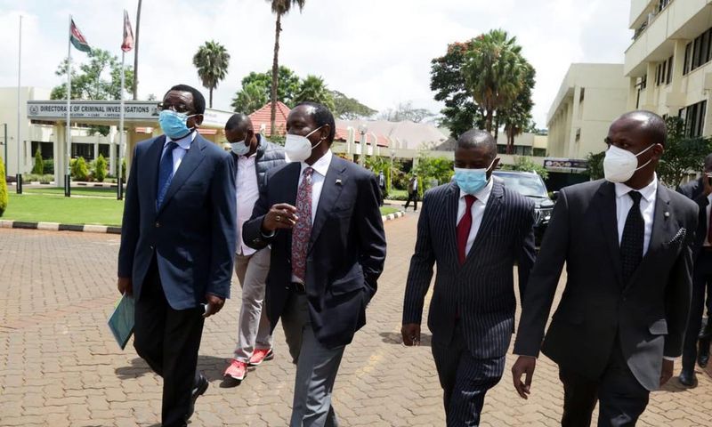 Kalonzo Musyoka’s one request to DP Ruto after presenting himself to DCI
