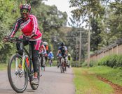 Mama Rachel Ruto with her cycling club