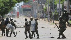 File image of chaotic scenes during a past demonstration in Kisumu County