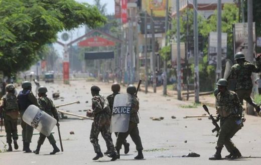 File image of chaotic scenes during a past demonstration in Kisumu County