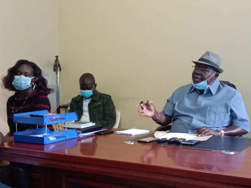 Kisumu County Public Service Board Chairperson Babu Karan during a recent press briefing