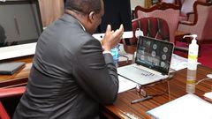 Council of Governors Chair Wycliffe Oparanya during a past meeting with the National Treasury