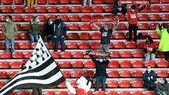 Empty feeling: Rennes fans were eft ruing another blown lead
