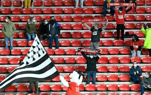 Empty feeling: Rennes fans were eft ruing another blown lead