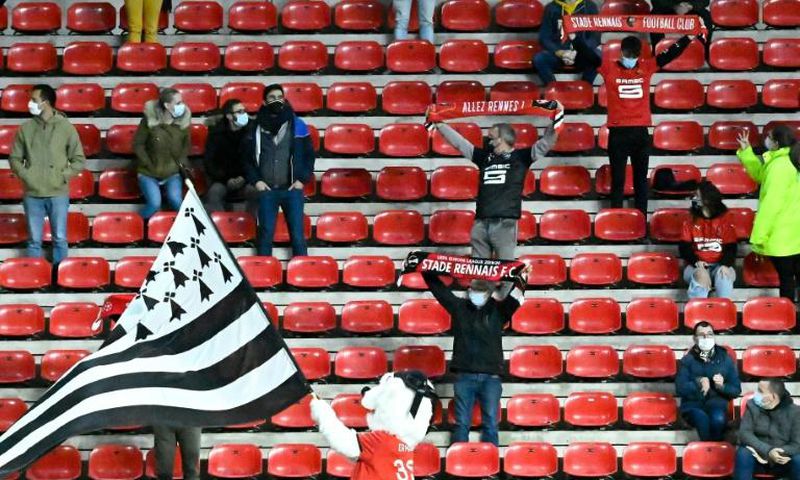 Empty feeling: Rennes fans were eft ruing another blown lead