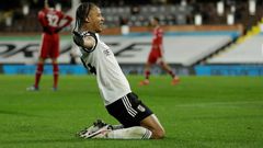 Bobby Decordova-Reid (centre) scored Fulham's goal in a 1-1 draw with Liverpool on Sunday