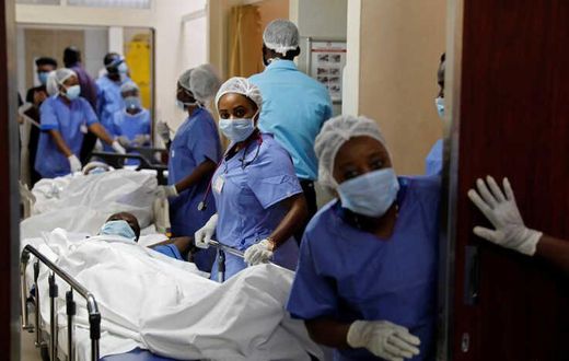Medics at a Kenyan hospital (Reuters)