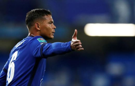 Thiago Silva makes his debut for Chelsea in the League Cup