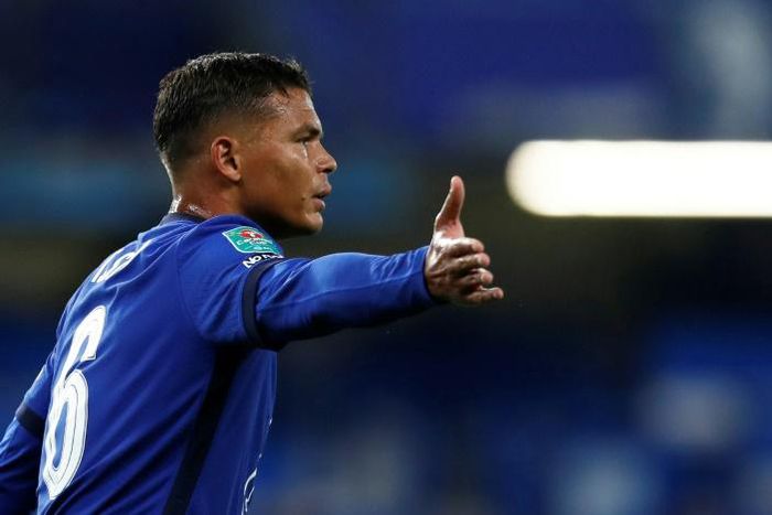 Thiago Silva makes his debut for Chelsea in the League Cup