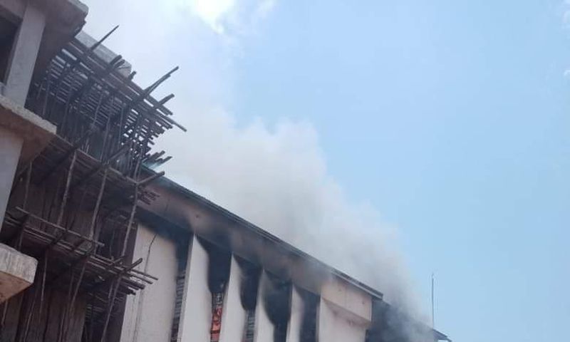 Portion of Kisii County Assembly when a fire broke out
