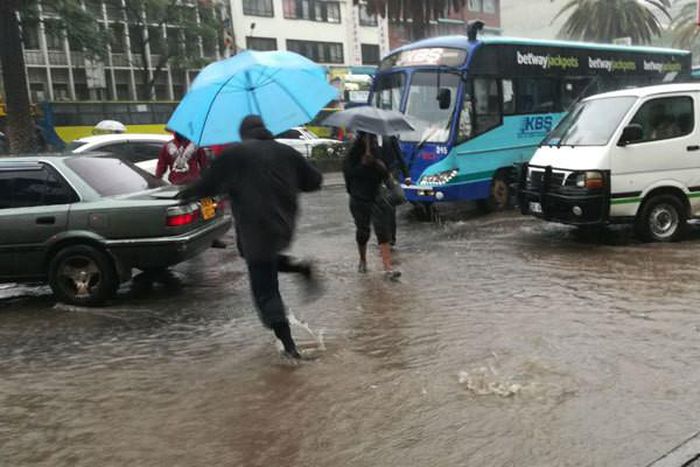 File image of Nairobi streets during heavy downpour