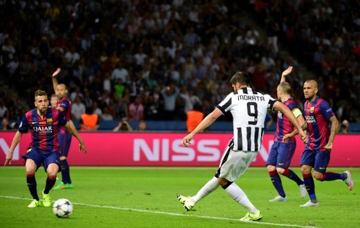 Alvaro Morata scored for Juventus against Barcelona in the 2015 Champions League Final