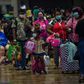 People prepare to board a bus in Lake Charles, Louisiana for evacuation before the arrival of Hurricane Laura
