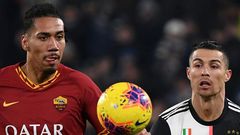 Chris Smalling (left)has rejoined Roma on a permanent deal after a successful season-long loan from Manchester United