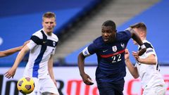 Marcus Thuram impressed in his France debut despite a 2-0 defeat to Finland