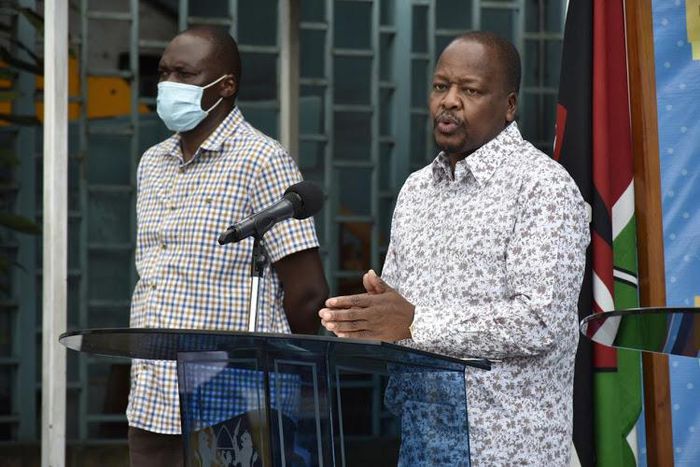 Health CS Mutahi Kagwe at a recent press conference