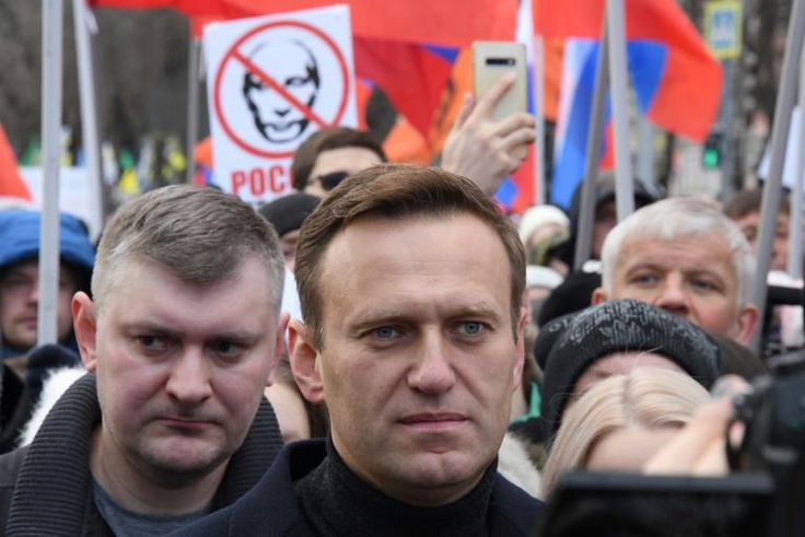 Navalny (C) is known for his anti-corruption campaigns against top officials and outspoken criticism of President Vladimir Putin