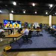 The control room for the Democratic National Convention in Milwaukee -- which contains some of the few people actually at the event