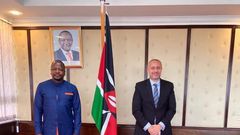 Health CS Mutahi Kagwe with Egyptian Ambassador Khaled ElAbyad